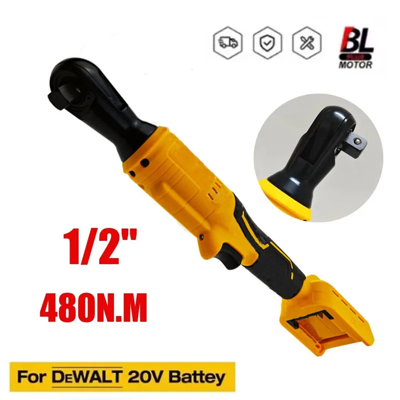

Brushless Ratchet Wrench 1/2'' Electric Impact Driver 480N.M Cordless Screw Nut Repair Tools for DeWALT 20V Battery Power Tools
