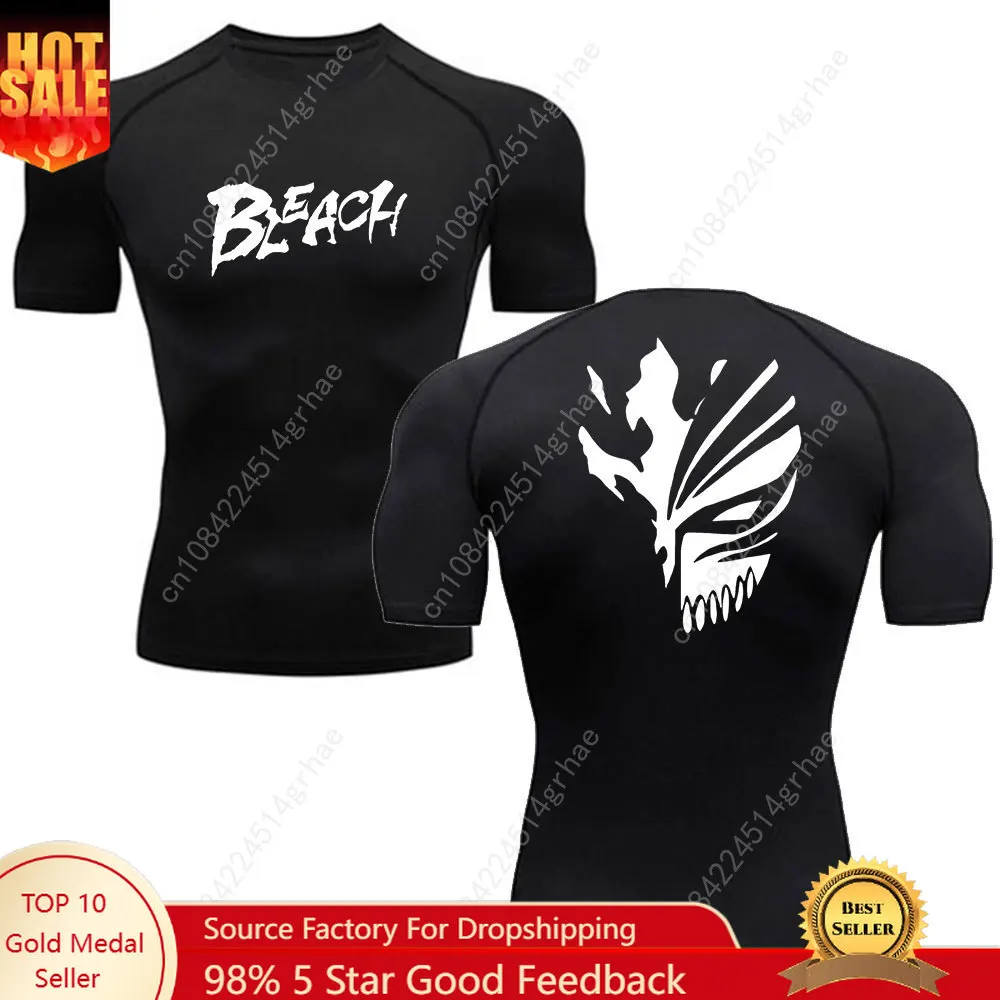 

Anime Bleach Compression Shirt Men Fitness Gym Sport Running T-Shirt Rashgard Tops Tee Quick Dry Short Sleeve T-Shirt For Men