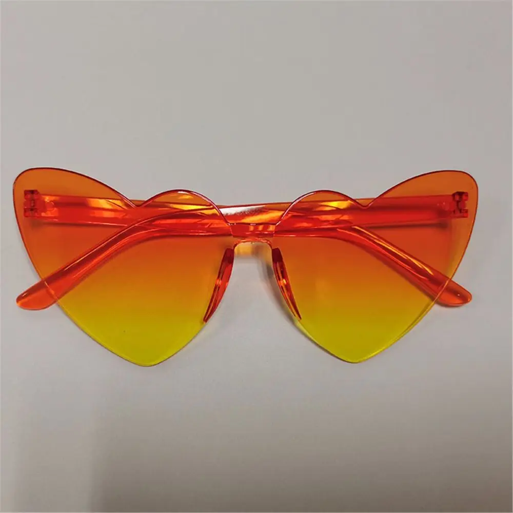 

Fashion Gradient Lenses Heart-shaped Sunglasses Rimless UV400 Protection Heart Shades Colorful Trendy Sun Glasses Women
