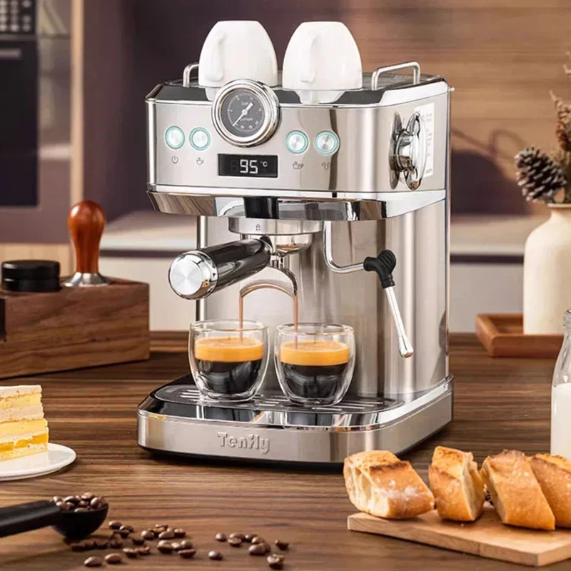 Household Espresso Machine with Milk Frother 20Bar Espresso Retro Cappuccino Latte Semi-automatic Coffee Machine