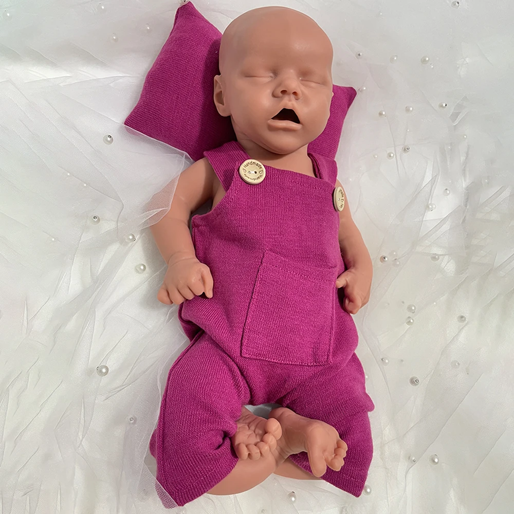 

18Inch Handmade Unpainted Silicone Reborn Baby Girl Full Body Solid DIY Blank Newborn Doll 5.4lb for Collector Anti-Stress