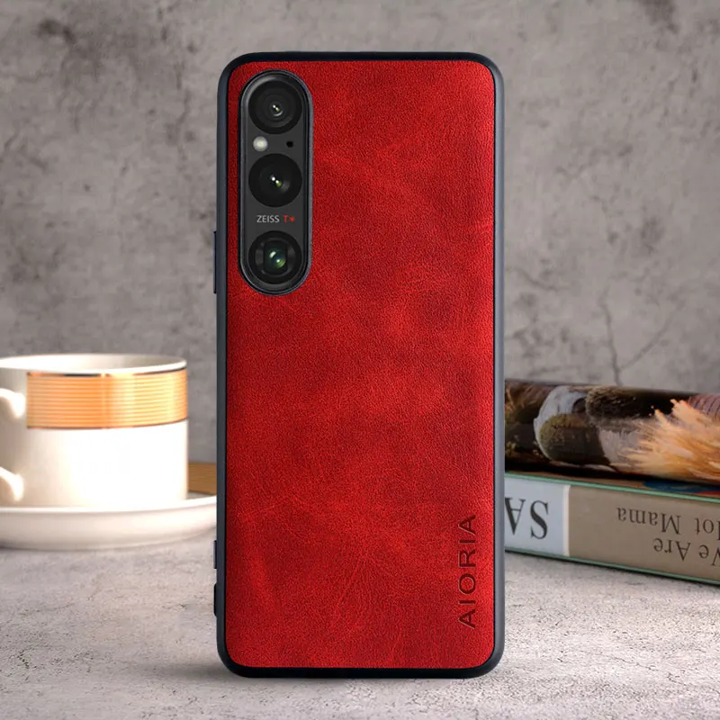 Case for Sony Xperia 1 V 10 V 5 V funda Luxury Vintage leather skin soft cover for sony xperia 1 v case coque capa