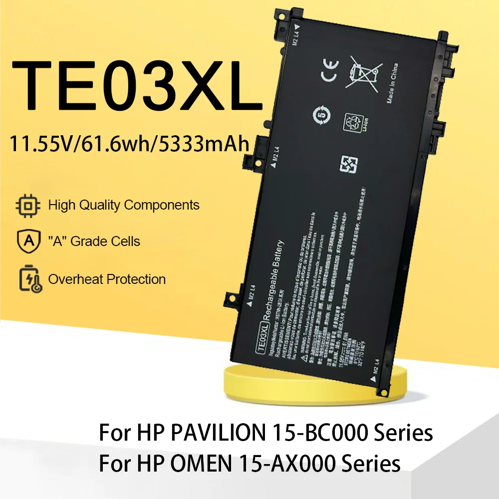 

TE03XL 11,55 В Аккумулятор для ноутбука HP 15-bc011TX 15-bc012TX 15-bc013TX 15-AX015TX AX017TX TPN-Q173 HSTNN-UB7A 849910-850 84957