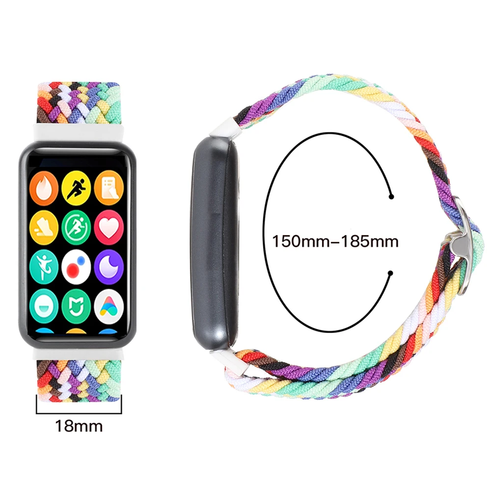 Braid Strap For Xiaomi Band 8pro With Watch Connector Elastic Band Color Mix Adjustable Watchband Correa