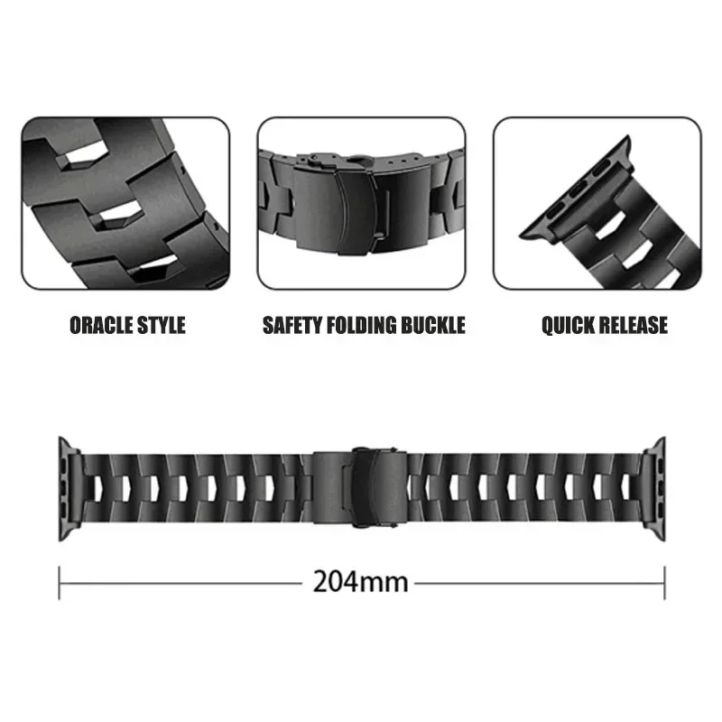 Luxury Titanium Strap for Apple Watch Band Ultra 49mm 45mm 44mm 41mm 38mm Men's Style Bracelet Correa for IWatch 9 SE 8 7 6 5 4 - Image 6