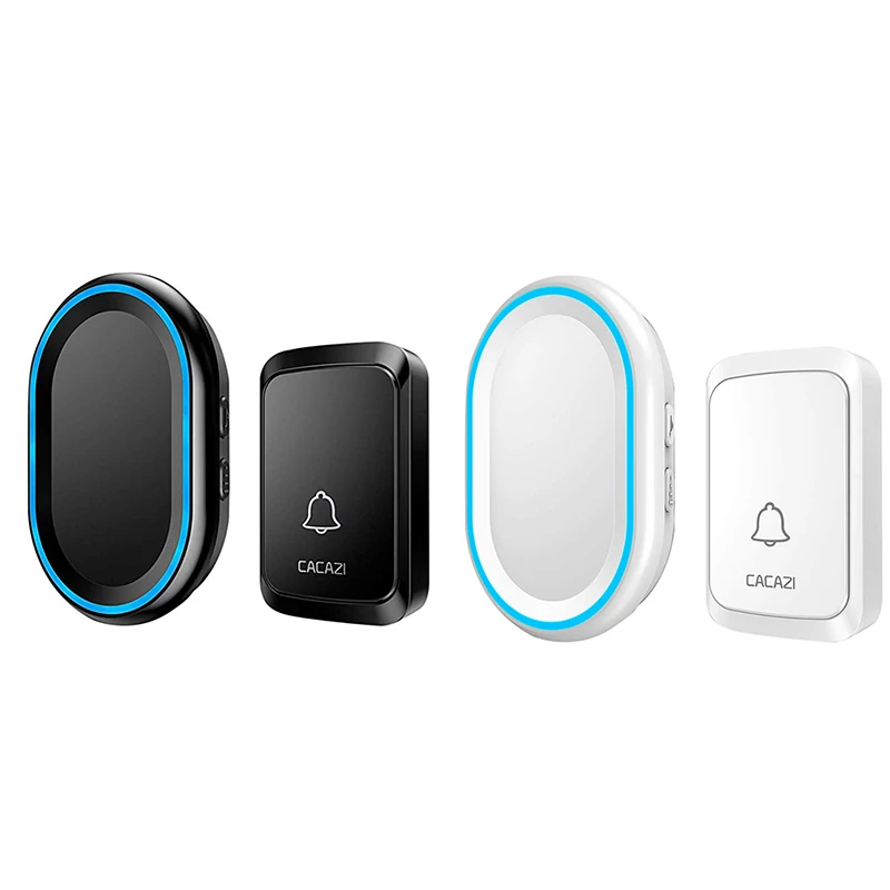 

Cacazi Wireless Doorbell Led Night Light Home Wireless 300M Remote Waterproof Bell Muti-Ringtones Uk Plug