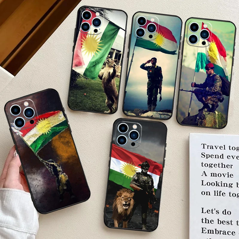 Kurdistan Flag Phone Case For iPhone 13 11 12 14 15 16 Pro Max 7 8 Plus X XS XR 12 13 Mini Bumper Cover