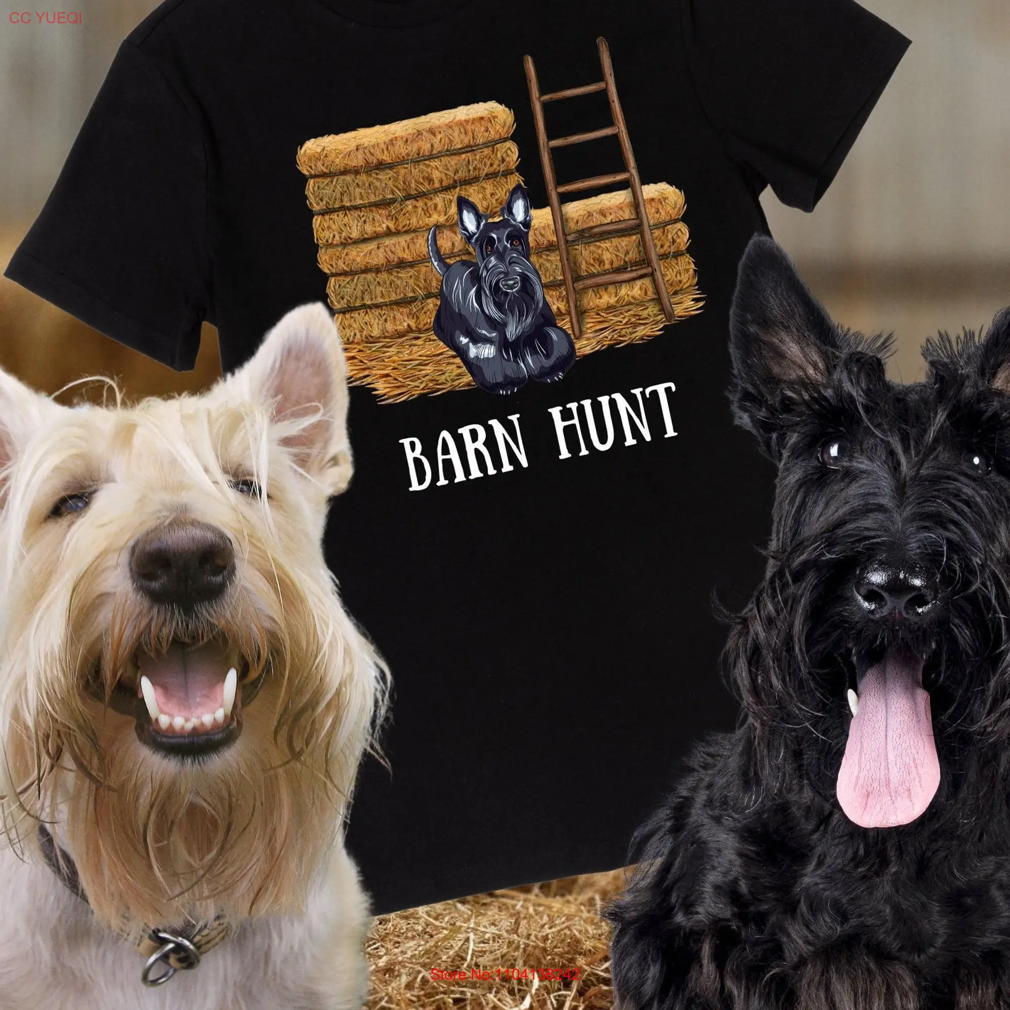 Barn HunT T Shirt Scottish Terrier Scottie Scotty lover dog sports instinct test ratting tunnel scent quarry BHA