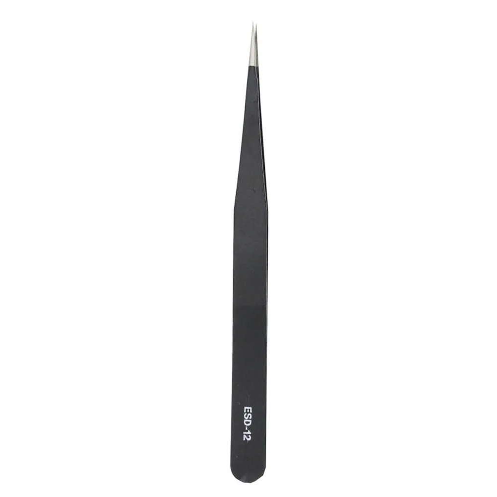 1 PCS precision black tweezers -10 11/12/13/14/15/16/17/34 pointed elbow straight edge tweezers stainless steel tool