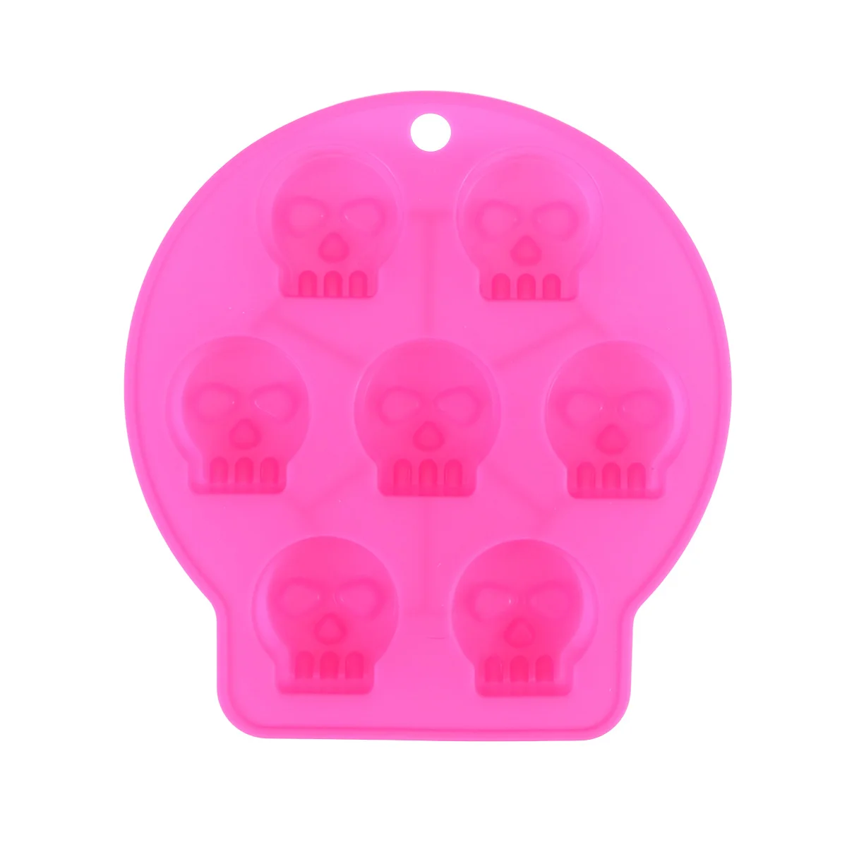 Skull Ice Cube Mold Silicone Halloween Ice Making Tray Creative Chocolate Candy Mold Food Grade Kitchen Bar Tool Pink