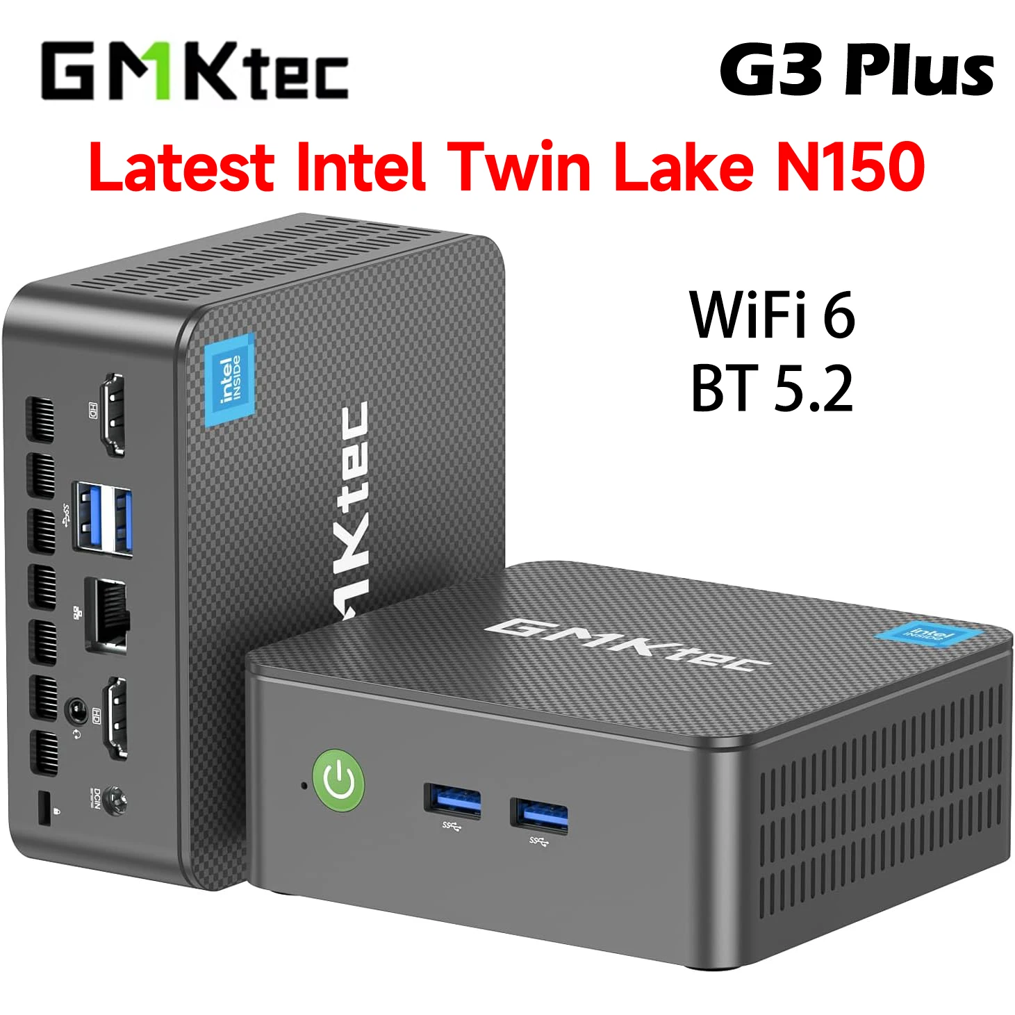 2025 GMKtec G3 Plus Twin Lake N150 Mini PC DDR4 3200MT/s NVMe SSD WiFi6 BT5.2 Windows 11 Pro 2.5G RJ45 كمبيوتر مكتبي مكتبي