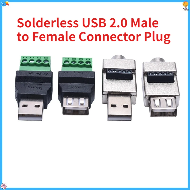Solderless USB 2.0 Male to Female Connector Plug Durable Data Transfer Cable for Computer TV Mobile Phone Keyboard Mouse