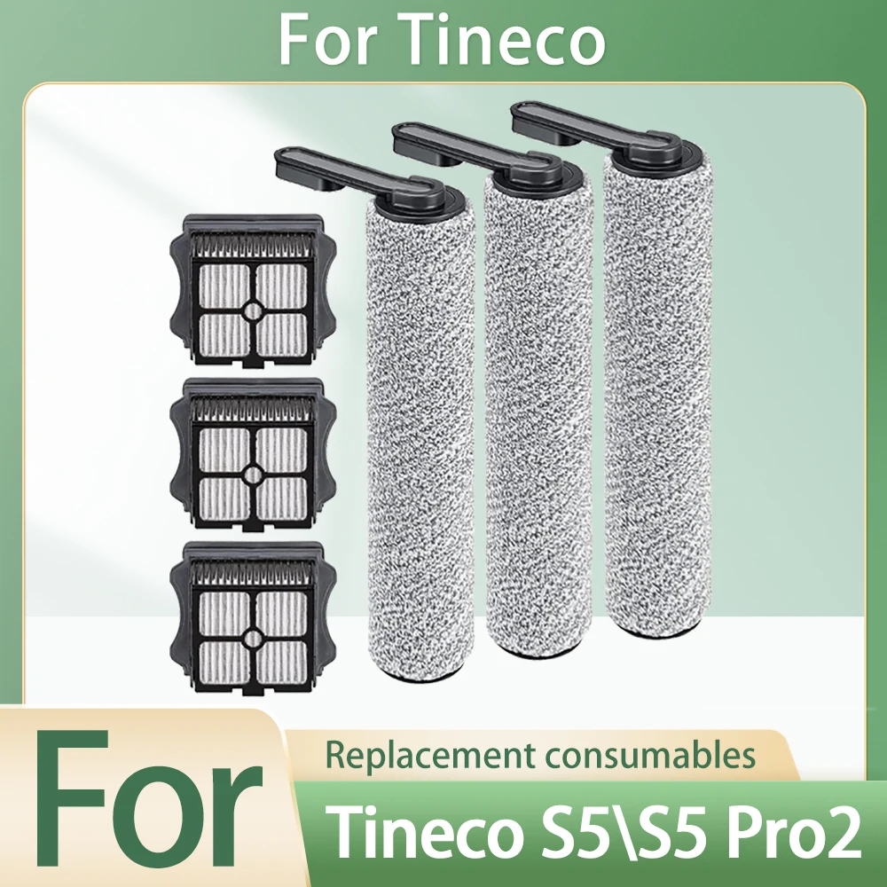 Brush Roller For Tineco Floor One S5 / S5 Pro2 Parts Replacement Consumable Wet Dry Vacuum Cleaner Brush HEPA Filter Accessories