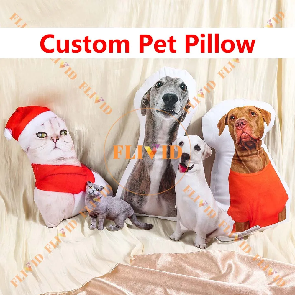 Customized 3D Pet Cat Animal Pillows,Hot Birthday Gift,Custom Dog Throw Pillow,Personalized Cushion,Pet Loss Memorial Gift