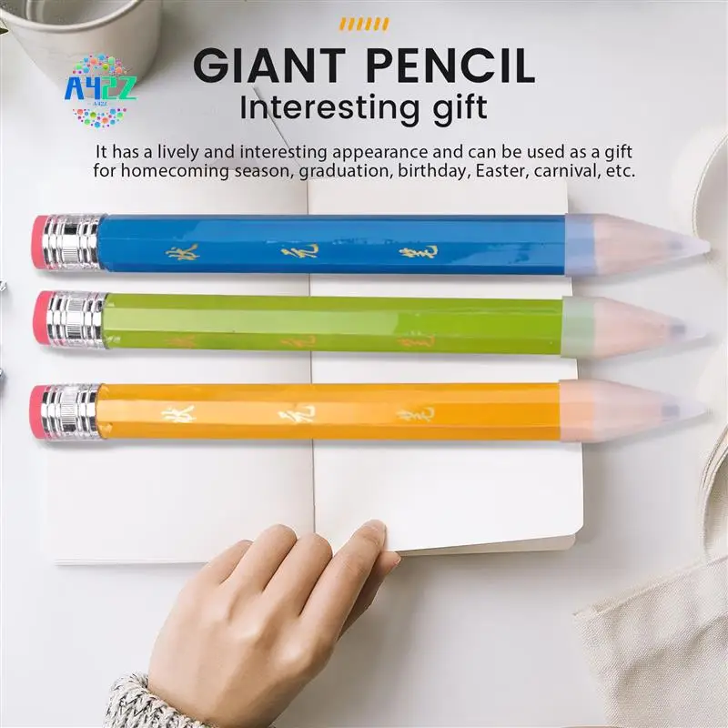 

A42Z-6 Pcs Wooden Jumbo Pencils For Prop, Funny Big Pencil Huge Giant Pencil 14 Inch Pencil For Home And School Supplies