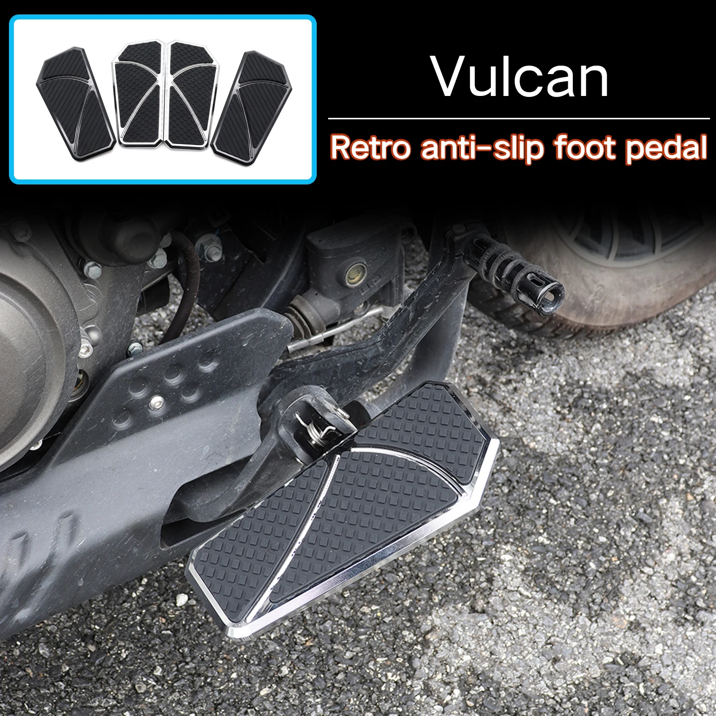 

For Kawasaki Vulcan S 650 2015-2023 Motorcycle Front&Rear Foot Rest Rider&Passenger Footboard Driver Wide Footrests