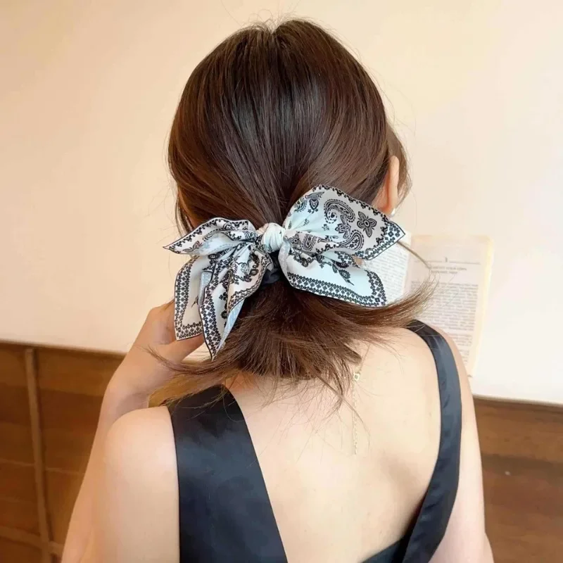Bohemian Style Bow Hair Claw Cashew Paisley Shark Clip Large Size Hair Clips Boho Vacation Headwear Women Hair Accessories