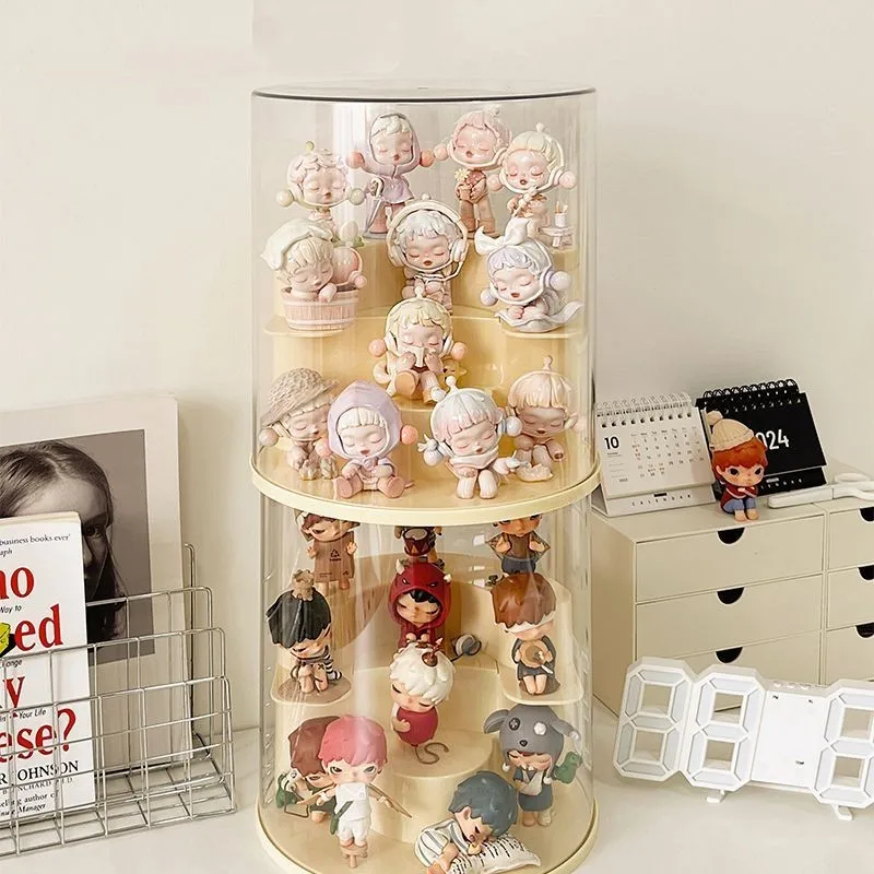 Ladder Dolls Display Box Figure Toys Storage Box Transparent Acrylic Blind Box Cabinet Perfume Rack Dust-proof Lid Storage Box