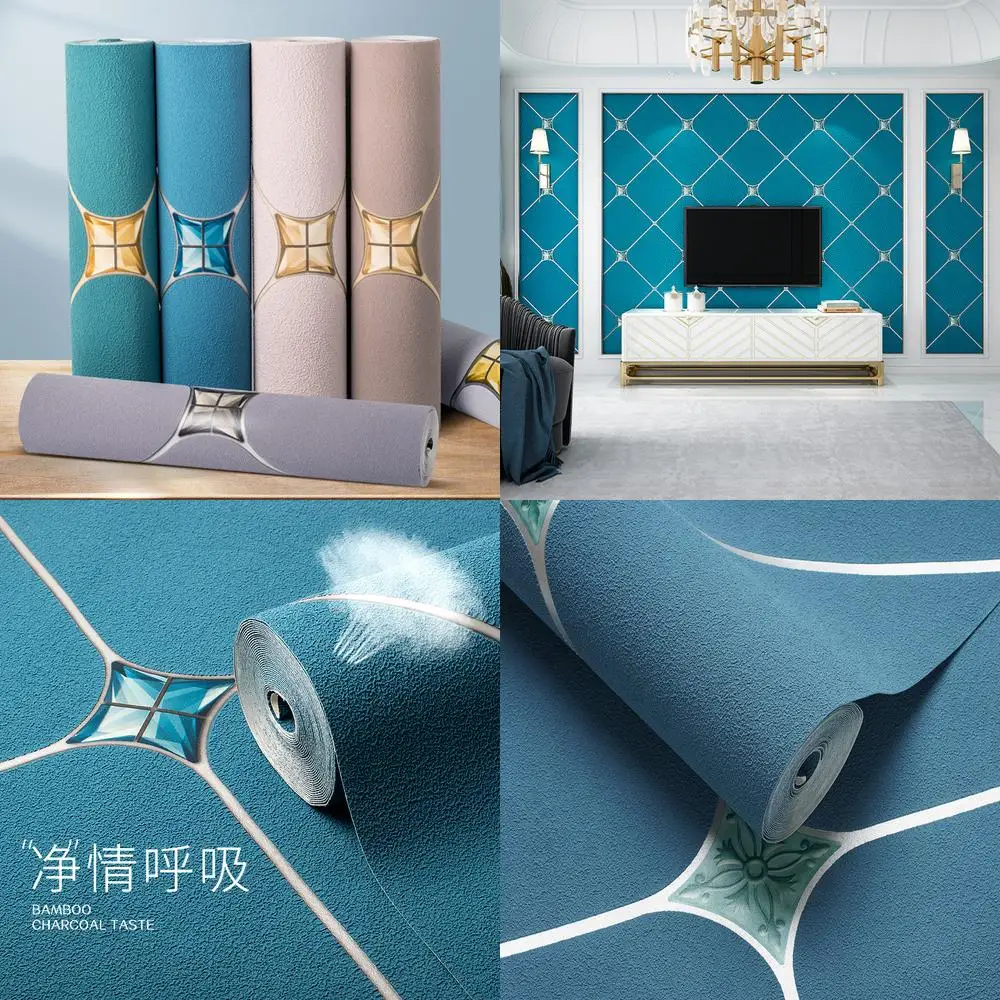 2021 New Diamond TV Background Wall Deer Skin Velvet Wallpaper 5D Embossed Living Room Bedroom Wall Paper
