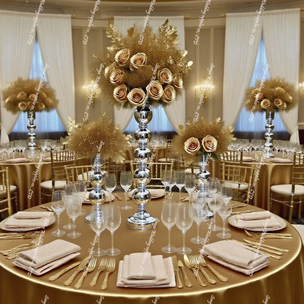 

10pcs )Tall 50 /100cm Gold Metal Display Plinth Flower Stand Wedding Table Decoration Centerpiece Party Event Gold Metal Flower