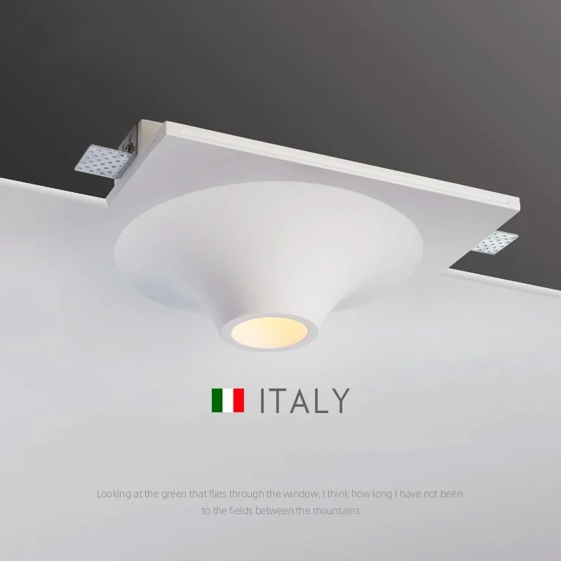 Downlight encastré en gypse plafonnier LED Anti-éblouissement intégré sans bordure projecteur salon couloir éclairage intérieur AC220V