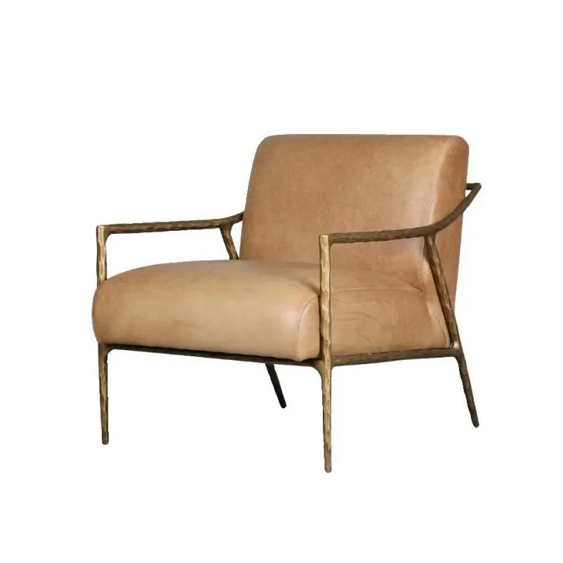 

Medieval leisure chair, retro solid forged iron, living room bedroom business designer, single sofa chair