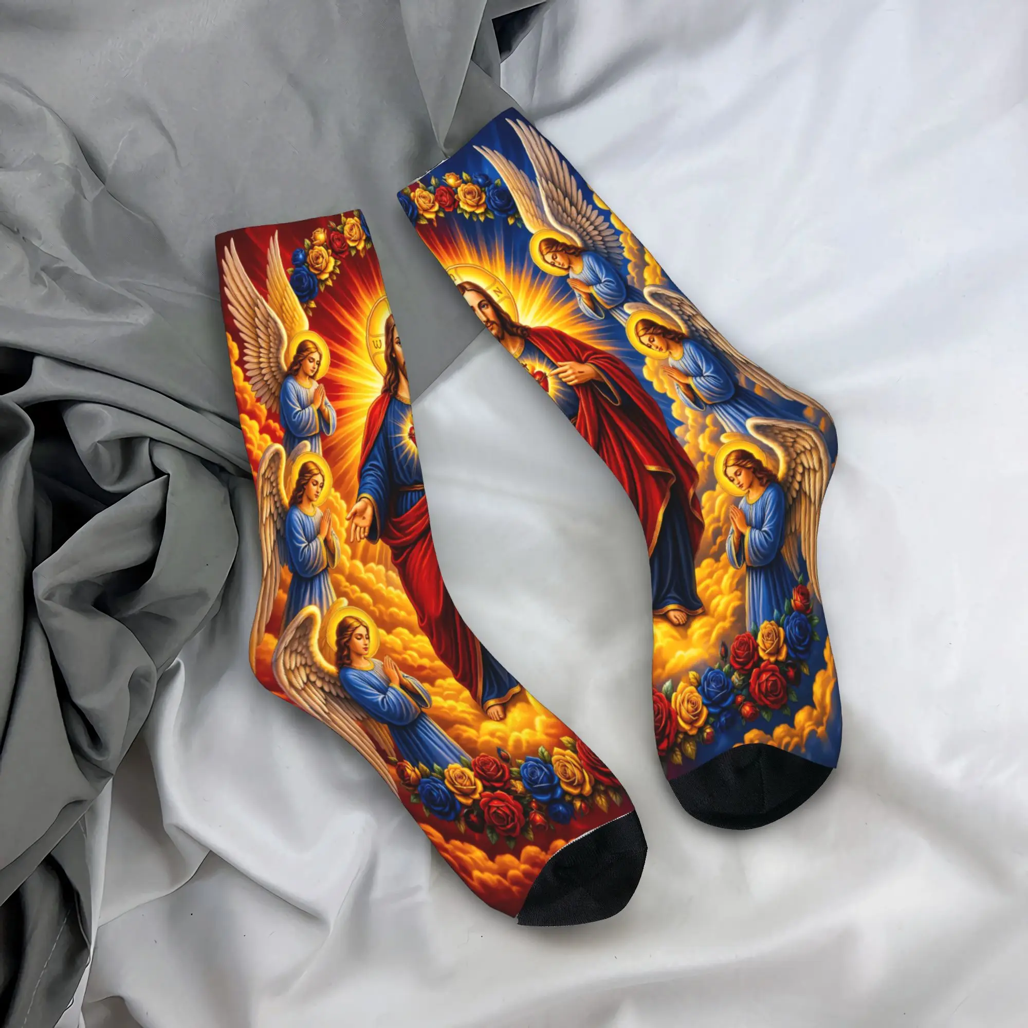 Evil Eye Dotted Print Stockings Men's  Socks Warm Soft Funny Socks Spring Skateboard Anti-Slip Design Socks Birthday Present