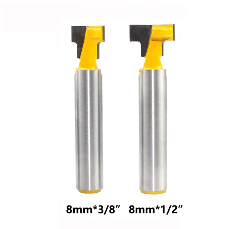 8mm Shank T-Slot Cutter Router Bit Set Key Hole Bits Hex Bolt T Slotting Milling  for Wood Woodworking Tool
