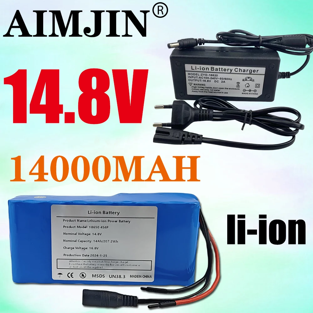 

New 14.8V 14Ah 18650 4S4P Lithium Battery Pack For LED Night Fishing Lamp Heater Miner Lamp Amplifier Cell+16.8V 2A Charger