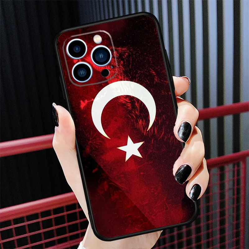 Turkey Turkish Flag Case For iPhone 16 15 14 11 Pro Max 12 13 Mini X XS Max XR Plus Silicone Cover Coque