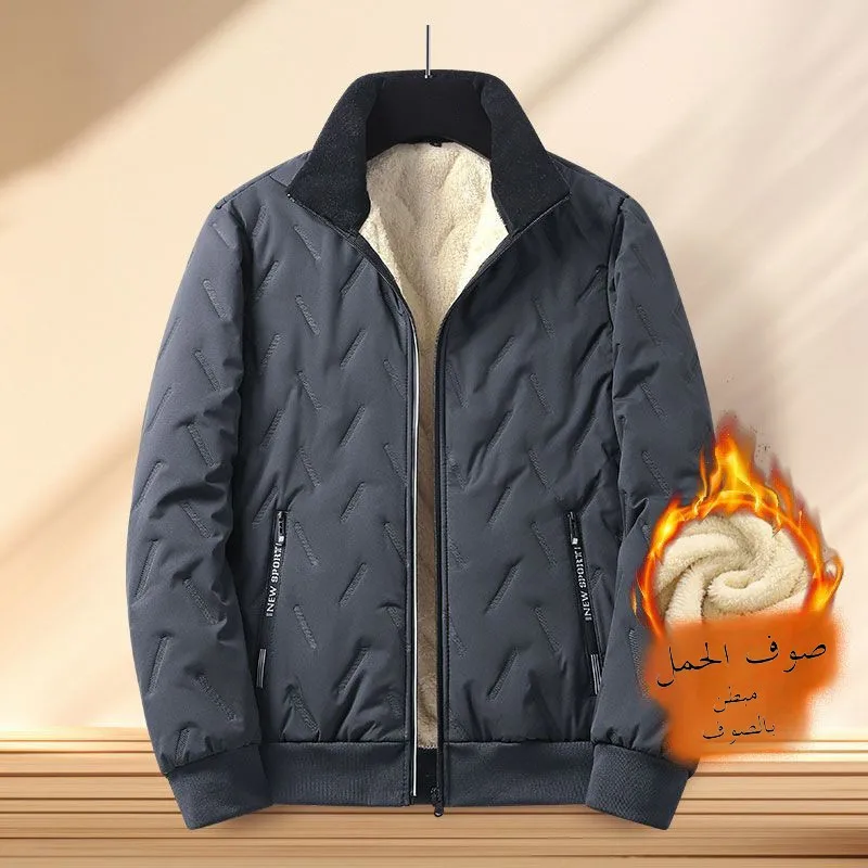 

Thiened Хлопковый Джет Свободный Большой Размер Воротник-стойка Мужская Зимняя Бархатная Верхняя Одежда Ягненка Fce Подкладка Ветрозащитная Подставка