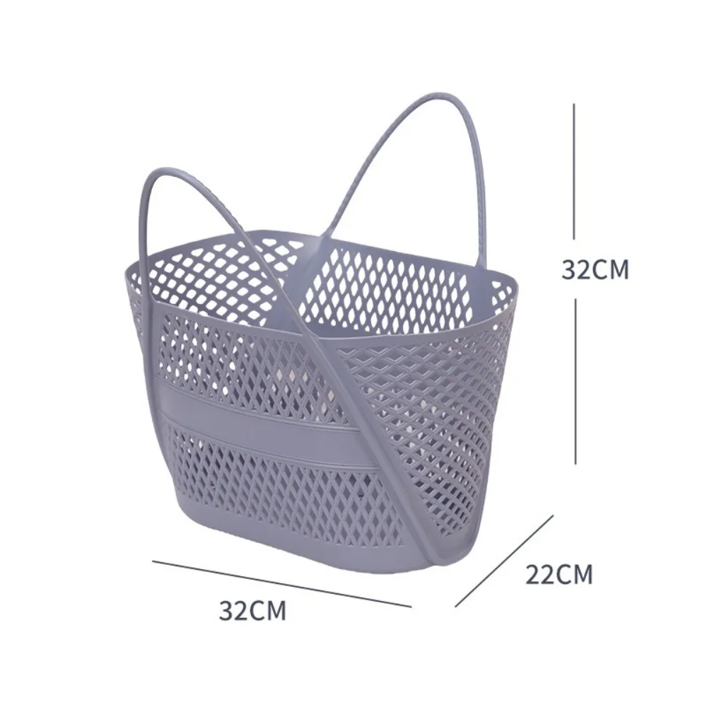 

PP Bathroom Storage Basket Hollow Out Design Large Capacity Swimming Storage Basket Breathable Portable Laundry Hamper Hotel