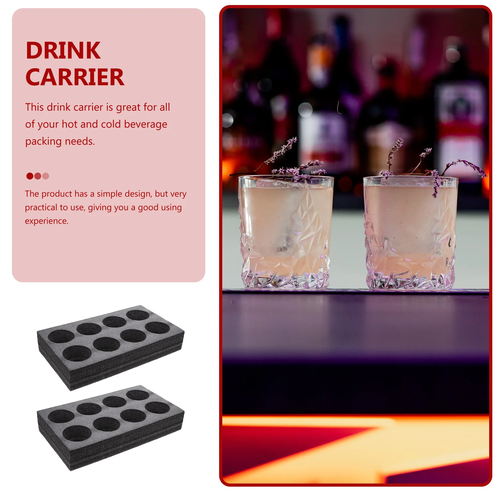 

2pcs Drink Carrier Tray 4-Cup Beverage Packing Box Takeout Cup Carrier For Coffee Milk Tea Outdoor Multi-Hole Cup Holder