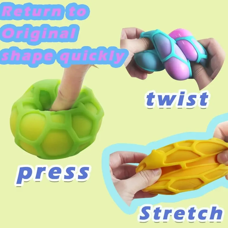 Balle anti-Stress en nid d'abeille, couleur changeante, jouets Squishy, soulagement du Stress à montée lente, jouets sensoriels pour enfants et adultes