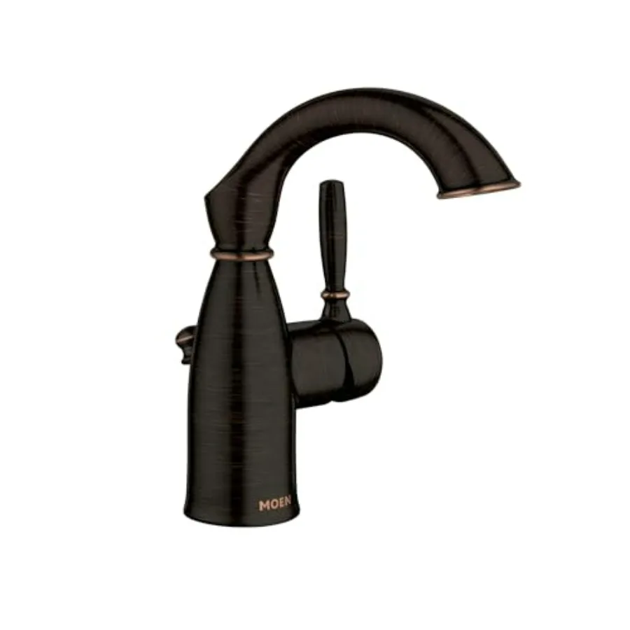 

Bathroom sink faucet for Mediterranean-style decor bronze-finished brass rustic farmhouse design single-hole one-handle install