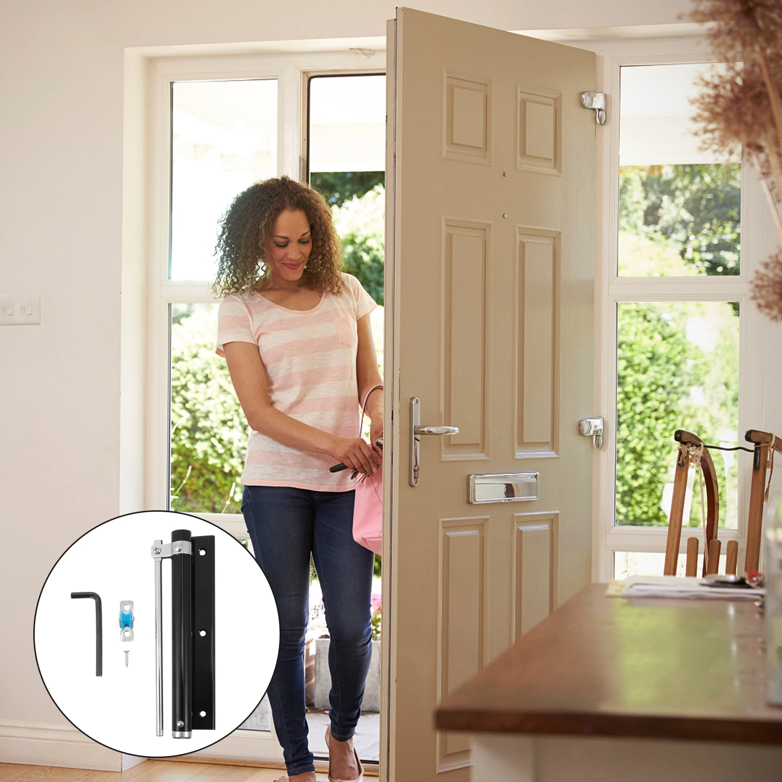 

Door Closer Automatic Closers for Home Air Safety Spring Black Closure Heavy Duty Baby