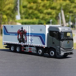 1:36 Scale Diecast Alloy Foton Ouman Galaxy 8X4 Box Truck Toys Cars Model Classic Adult Collectible Souvenir Gift Static Display