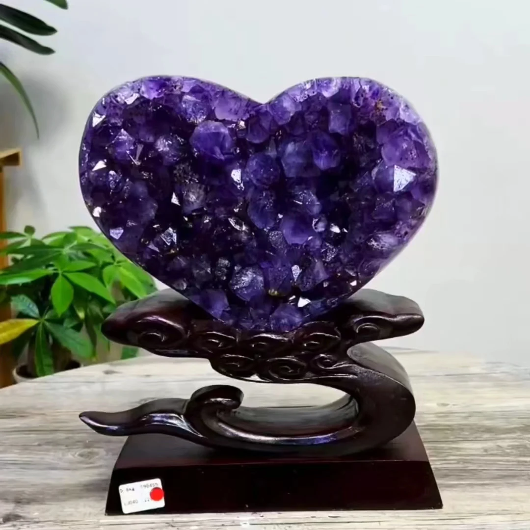 

Huge The Best Natural Uruguay Amethyst Heart,Purple Crystal Quartz Ore Heart,Mineral Reiki Healing Wealth,Home Degaussing Gem