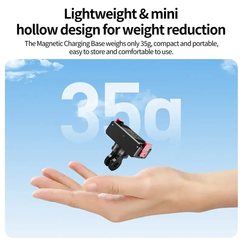 A52T Magnetic Mount For DJI Osmo Nano Action Camera Cycling Vlog Magnet Base 360° Adjustable Support Charging While Recording