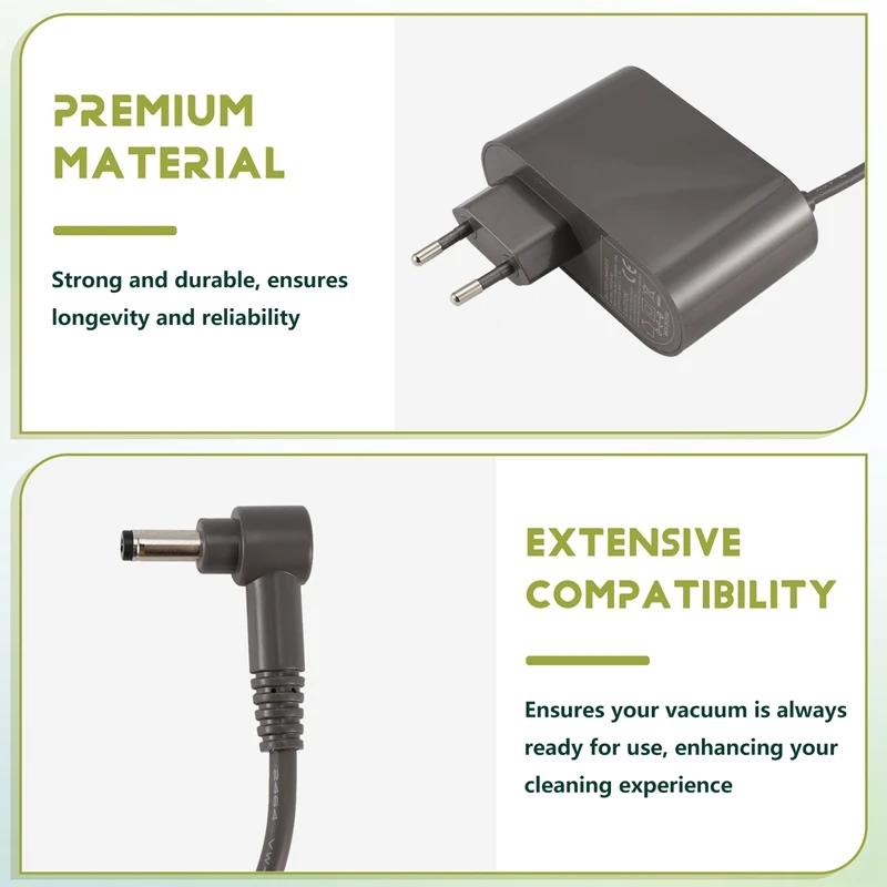 A52Q-vervangende oplader voor Dyson V10 V11 V12 V15 SV12 Absolute Animal draadloze stofzuiger 30.45V 1.1A Eu-stekker