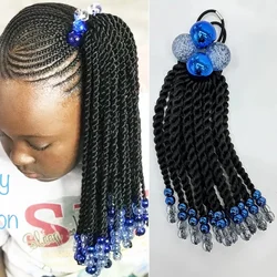 2PCS 30mm blue big bobbles with box braid senegal twist colorful beads transparent bobbles decoration hair accessories wholesale