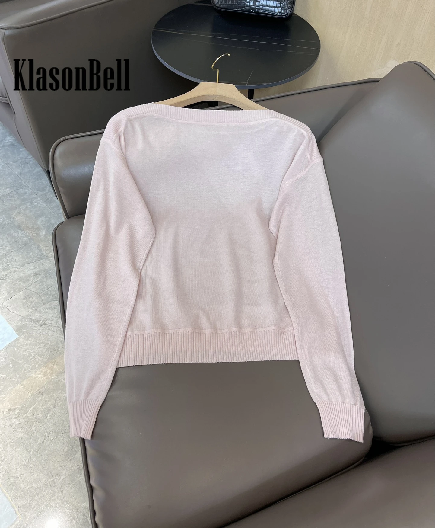 9.25 KlasonBell Argyle Pattern Print Long Sleeve Knitted Pullover Top Women