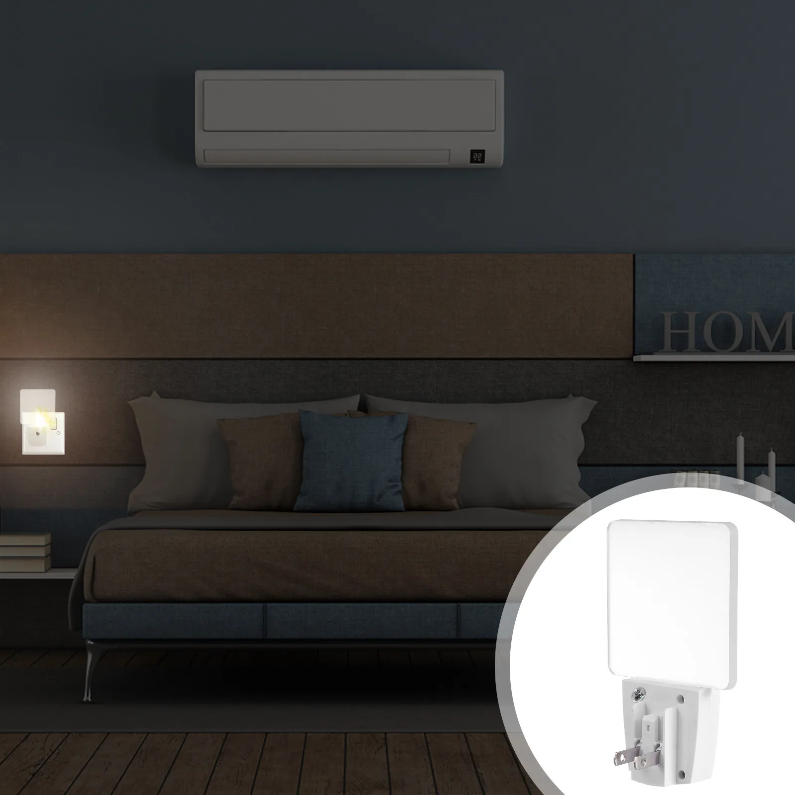 1Pcs High-Quality Pc Material Auto Sensing Night Light LED Soft Glow Sensor Lamp Suitable for Bedroom Study Hallway Childrens
