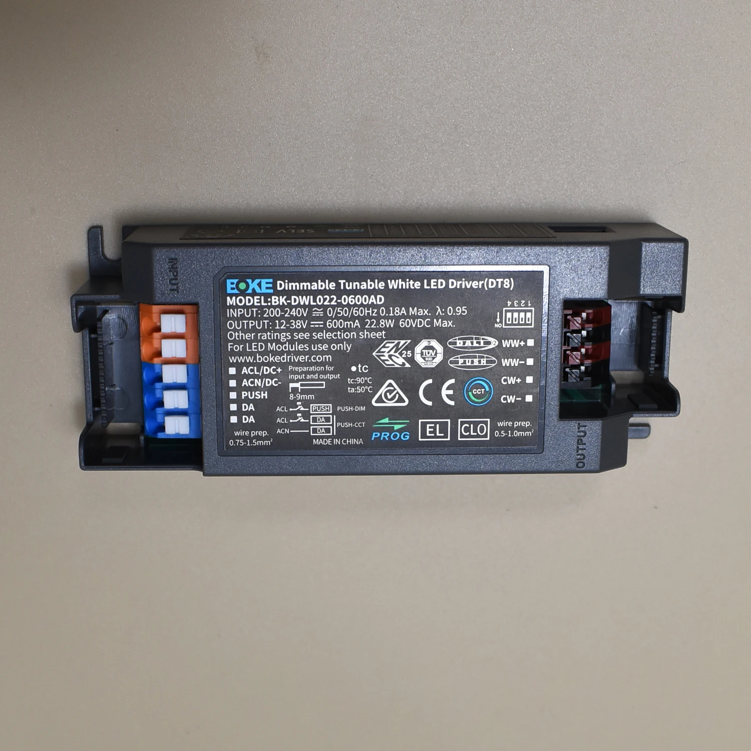 DALI‑2 DT8 CCT LED Driver 20‑60W Constant Current pushCCT pushDIM corridorDIM Independent Color Temperature Controlgear