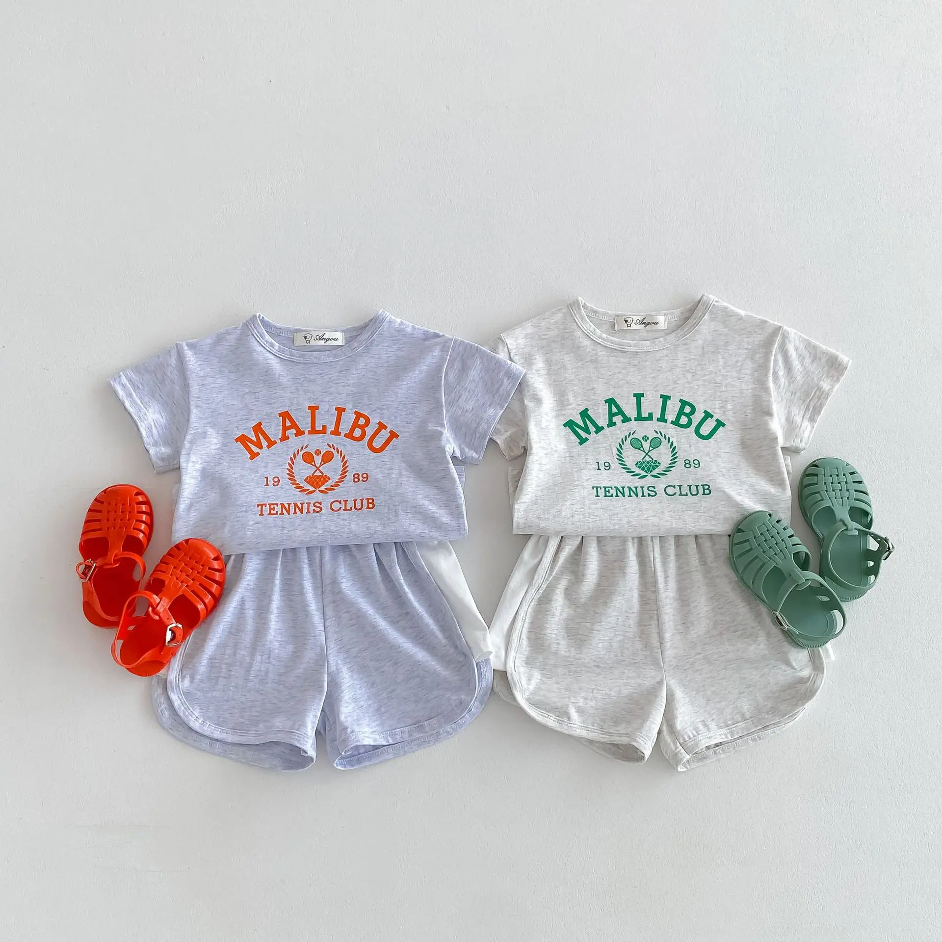 

Children Short Sleeve Casual Set Summer New Baby Boy Girl Letter Print T Shirts + Shorts 2pcs Suit Kids Versatile Sports Outfits