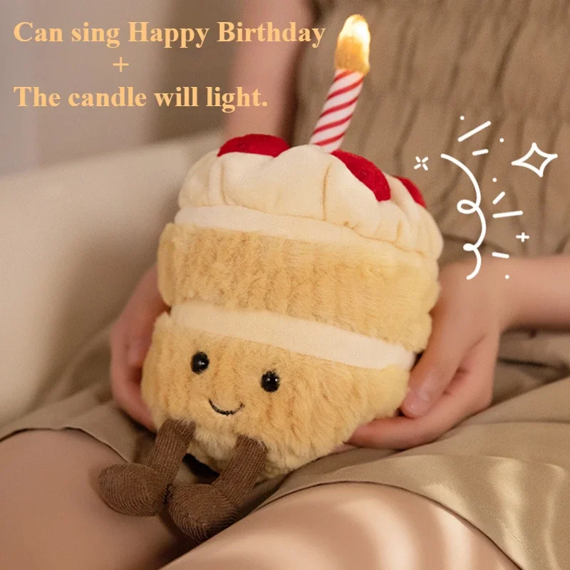 Birthday cake doll plush toy singing music doll fun funny gift ornament stuffed animals gift children happy