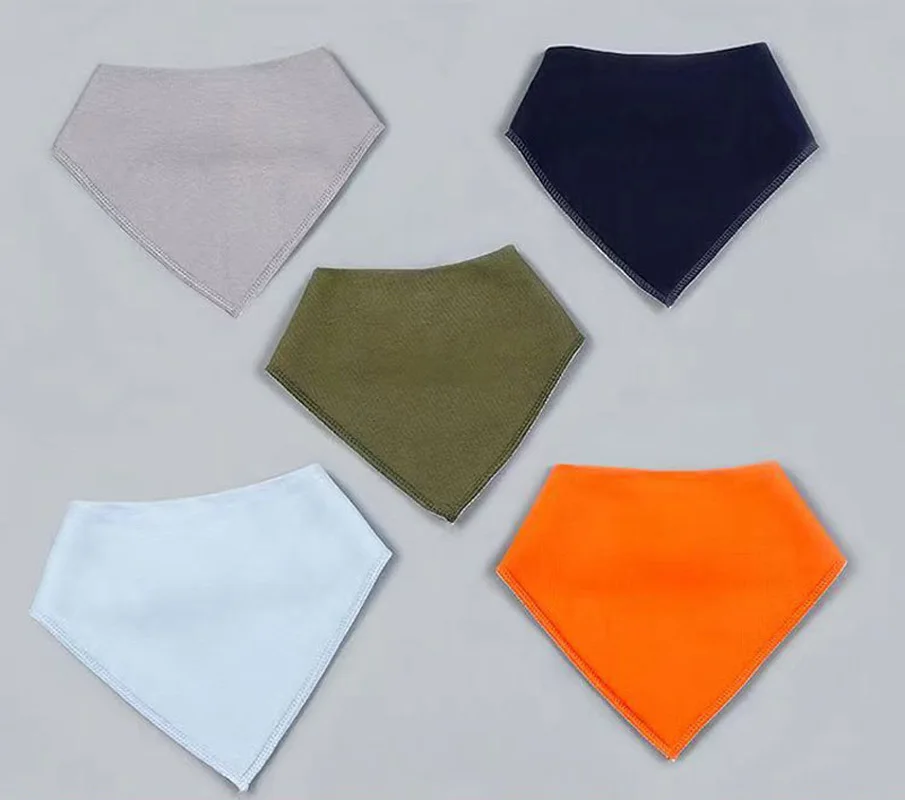 0-2Years Newborn Bibs Solid 5Pcs 8Pcs Baby Feeding Drool Bibs Saliva Towel Triangle Scarf Soft Cotton Adjustable Snap Button