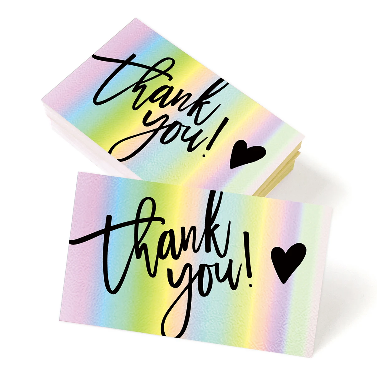 50Pcs Thank You Reflective Laser Cards,Thank You Card Small Business Wedding Supplies Thanks Card for Gift Package Decorations