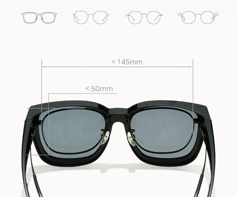 Xiaomi mijia-óculos polarizados, 23g, espelho, míope, exclusivo, sombra clara forte