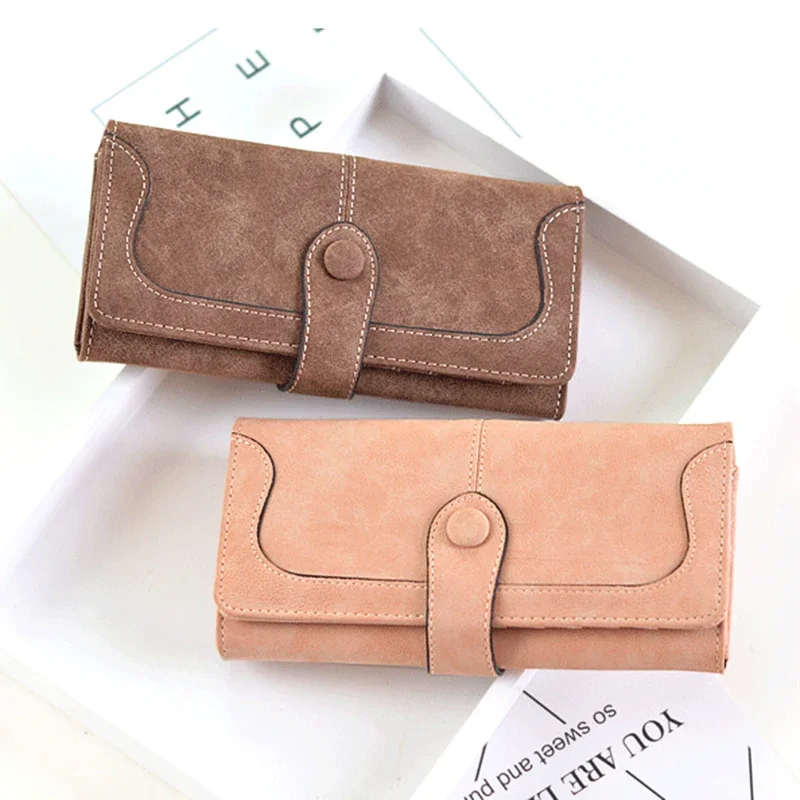 

Many Departments Faux Suede Long Wallet Women Matte Leather Lady Purse High Quality Female Wallets Card Holder Clutch Carteras